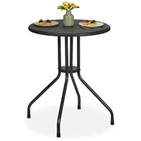 Relaxdays Gartentisch Ø 60 x 73 cm Schwarz