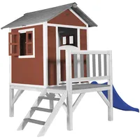 Axi Spielhaus Lodge XL Skandinavisches Rot Rutsche Blau