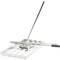 Wiltec Edelstahl Rasenrakel mit Stiel Gr. XL Sanden Leveler