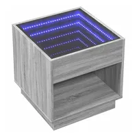 VidaXL Nachttisch mit Infinity-LED Grau Sonoma 50x50x50 cm