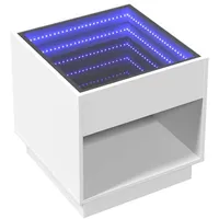 VidaXL Nachttisch mit Infinity-LED Weiß 50x50x50 cm