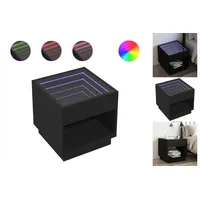 VidaXL Nachttisch, Nachtschrank mit Infinity-LED, Nachtkommode für Schlafzimmer, Nachtkonsole