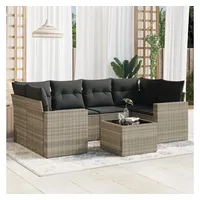 VidaXL Garten-Sofagarnitur 7-tlg. hellgrau