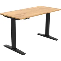 CARRYHOME Schreibtisch, Eiche Artisan, Metall, Kunststoff, Holzwerkstoff, rechteckig, Kufe,