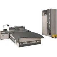 Parisot Jugendzimmer-Set Fabric, (Komplett-Set, 3-teilig), inkl. 3x Bettschubkasten grau