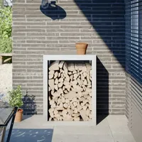 VidaXL Brennholzregal Weiß 60x40x80 cm Stahl - Weiß