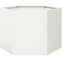 VidaXL Pflanzkübel Weiß Sechseckig 69x60x45 Stahl