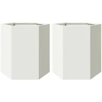 VidaXL Garten-Pflanzgefäße 2 Stück Weiß Sechseckig 46x40x45 Stahl