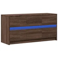 VidaXL TV-Schrank mit LED-Beleuchtung Braun Eichen-Optik 100x34x50 cm