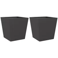 VidaXL Pflanzkübel 2 Stk. Schwarz 40x40x40 cm Stahl