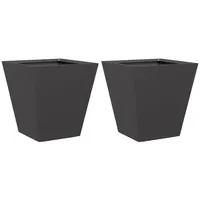 VidaXL Pflanzkübel 2 Stk. Schwarz 30x30x30 Stahl