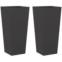 VidaXL Pflanzkübel 2 Stk. Schwarz 35x35x75 cm Stahl