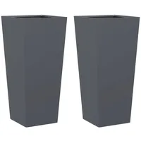 VidaXL Pflanzkübel 2 Stk. Anthrazit 35x35x75 cm Stahl