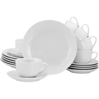 CreaTable CreaTable, 21924, Luna Weiss, Kaffeeservice Porzellan - Weiß
