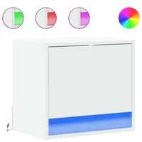 VidaXL Wand-Nachttische mit LED-Leuchten 2 Stk. Weiß