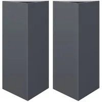 VidaXL Pflanzkübel 2 Stk. Anthrazit Dreieckig 40x34,5x70 cm Stahl