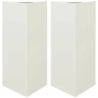 VidaXL Pflanzkübel 2 Stk. Weiß Dreieckig 40x34,5x70 cm Stahl