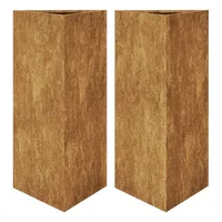 VidaXL Pflanzkübel 2 Stk. Dreieckig 40x40x75 cm Wetterfester Stahl