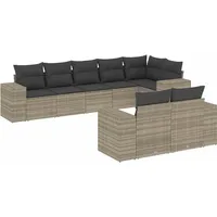 VidaXL Garten-Sofagarnitur 8-tlg. hellgrau