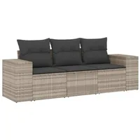 VidaXL Garten-Sofagarnitur 3-tlg. hellgrau