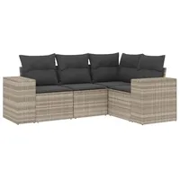 VidaXL Garten-Sofagarnitur 4-tlg. hellgrau