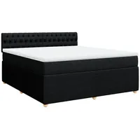 VidaXL Boxspringbett mit Matratze Schwarz 180x200 cm Stoff