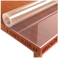DecoHomeTextil Heimtextilmanufaktur Transparente Folie 2mm abgeschrägte V Kante, glasklar