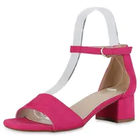 VAN HILL Damen Klassische Sandaletten in Fuchsia Velours
