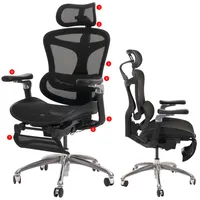 SIHOO Bürostuhl, Schreibtischstuhl Drehstuhl, ergonomisch, Lordosenstütze Fußstütze 6D-verstellbare Armlehnen