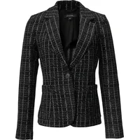 Comma, comma Karierte Blazer aus Bouclé-Jersey schwarz 46
