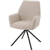 Mendler Esszimmerstuhl HWC-G67, Küchenstuhl Stuhl Armlehne, drehbar Auto-Position, Stoff/Textil