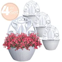 GarPet 4x Blumentopf Wand Blumentopf Wandmontage Wandblumentopf Wandvasen für
