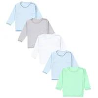 TupTam Unisex Baby Wickelshirt Langarm 5er Pack, Farbe: Junge,