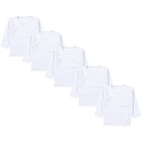 TupTam Unisex Baby Wickelshirt Langarm 5er Pack, Farbe: Weiß,