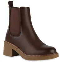 VAN HILL Damen Klassische Stiefeletten Blockabsatz Basic Trendy Schuhe