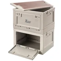 Xcase 2er-Set Aufbewahrungsboxen mit Deckel & MDF-Ablage, je 30