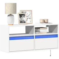 VidaXL TV-Wandschrank mit LED-Beleuchtung Weiß 100x31x45 cm