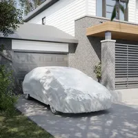 VidaXL Autoabdeckung für Limousine mit Schnallenriemen Voll Silbern XL