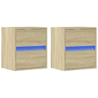 VidaXL TV-Wandschränke mit LED-Beleuchtung 2 Stk. Sonoma 41x31x45 cm