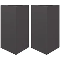 VidaXL Pflanzkübel 2 Stk. Schwarz Dreieckig 50x43x75 cm Stahl
