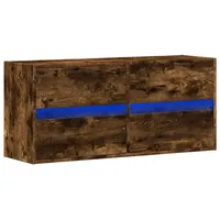 VidaXL TV-Wandschrank mit LED-Beleuchtung Räuchereiche 100x31x45 cm