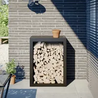 VidaXL Brennholzregal Schwarz 60x40x80 cm Stahl - Schwarz