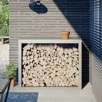 VidaXL Brennholzregal 100x40x80 cm Edelstahl