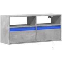VidaXL TV-Wandschrank mit LED-Beleuchtung Betongrau 100x31x45 cm
