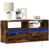 VidaXL TV-Wandschrank mit LED-Beleuchtung Räuchereiche 100x31x45 cm