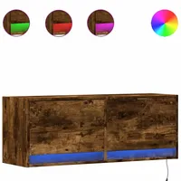 VidaXL TV-Wandschrank mit LED-Beleuchtung Räuchereiche 100x31x35 cm
