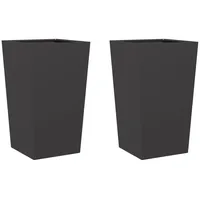 VidaXL Pflanzkübel 2 Stk. Schwarz 45x45x75 cm Stahl