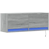 VidaXL TV-Wandschrank mit LED-Beleuchtung Grau Sonoma 100x31x35 cm