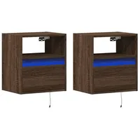 VidaXL TV-Wandschränke LED-Beleuchtung 2 Stk. Eichen-Optik 41x31x45 cm
