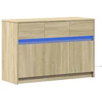 VidaXL TV-Schrank mit LED-Beleuchtung Sonoma-Eiche 91x34x61 cm
